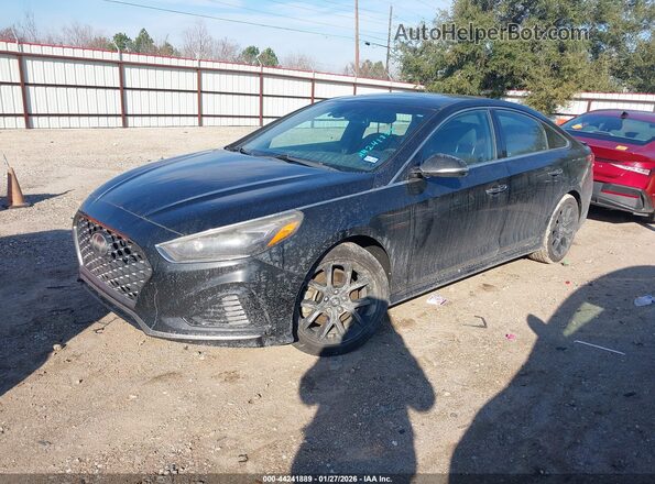 5NPE34AB2JH668326 2018 HYUNDAI SONATA Black Przód lewy