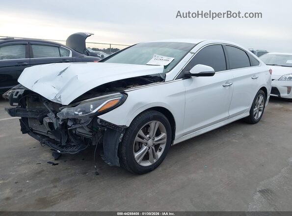 5NPE34AF1JH598059 2018 HYUNDAI SONATA Белый Передняя левая четверть