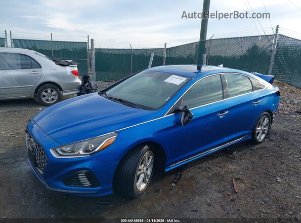 5NPE34AF2JH635264 2018 HYUNDAI SONATA Blue Vista tres cuartos delantera izquierda