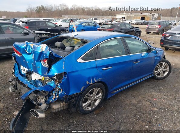 5NPE34AF2JH635264 2018 HYUNDAI SONATA Blue Trasero derecho