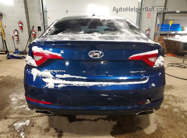 5NPE34AF4GH380450 2016 HYUNDAI SONATA Blue Вид ззаду
