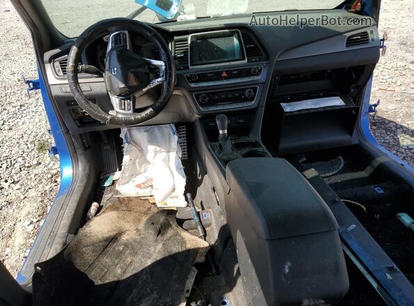 5NPE34AF4JH637940 2018 HYUNDAI SONATA Синий Вид панели приборов
