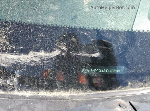 5NPE34AF4JH637940 2018 HYUNDAI SONATA Синий Вид подкапотного пространства