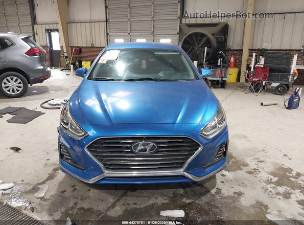 5NPE34AF6JH631122 2018 HYUNDAI SONATA Blue Սալոնի հետևի տեսք