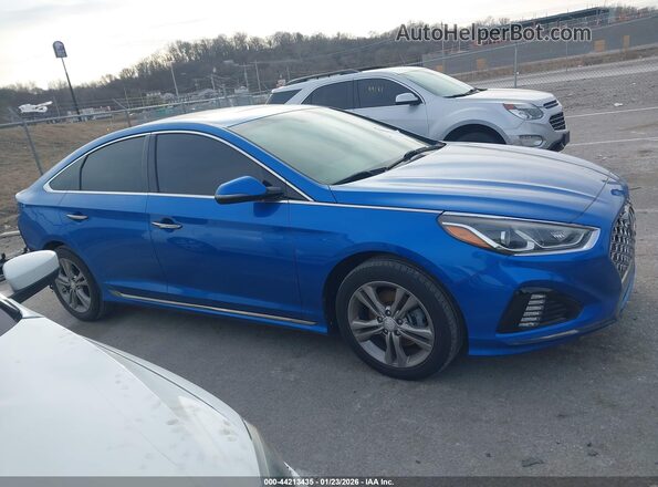 5NPE34AF7JH634501 2018 HYUNDAI SONATA Blue Սալոնի 360 աստիճան տեսք