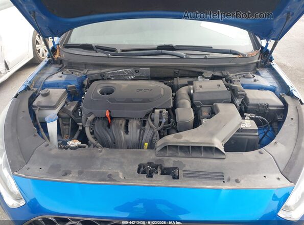 5NPE34AF7JH634501 2018 HYUNDAI SONATA Blue Հետևի տեսք