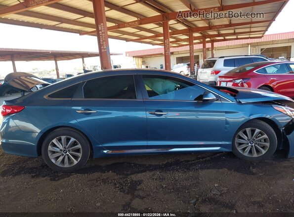 5NPE34AF9HH480190 2017 HYUNDAI SONATA Синий Вид задней части салона