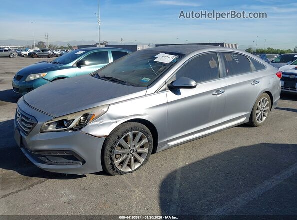 5NPE34AFXHH454553 2017 HYUNDAI SONATA Серебряный Передняя левая четверть