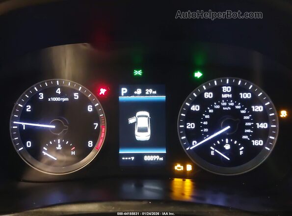 5NPE34AFXKH805758 2019 HYUNDAI SONATA Black Widok tylnych siedzeń