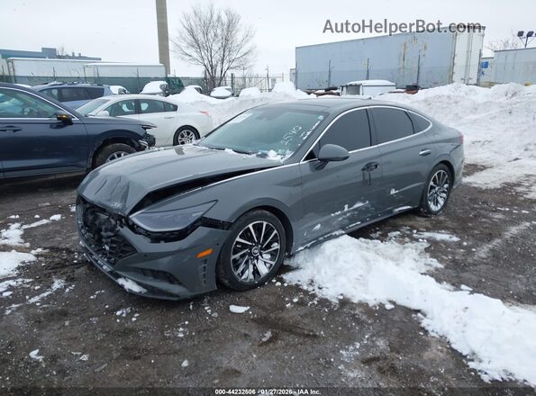 5NPEH4J22MH076141 2021 HYUNDAI SONATA Gray Przód lewy