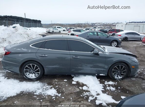 5NPEH4J22MH076141 2021 HYUNDAI SONATA Gray Widok wnętrza z tyłu