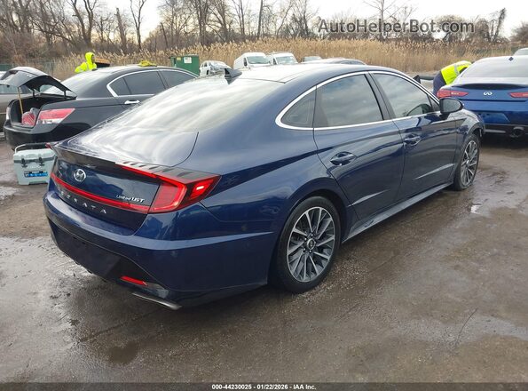 5NPEH4J25MH113408 2021 HYUNDAI SONATA Blue Trasero derecho