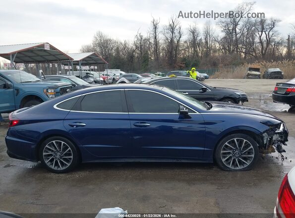 5NPEH4J25MH113408 2021 HYUNDAI SONATA Blue Vista interior trasera