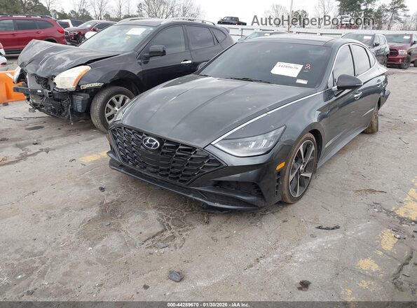 5NPEJ4J26NH141904 2022 HYUNDAI SONATA Gray წინა მარცხენა ხედი სამი მეოთხედიდან