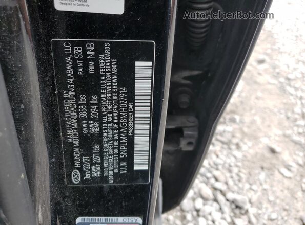 5NPLM4AG8MH027914 2021 HYUNDAI ELANTRA Black Engine compartment view
