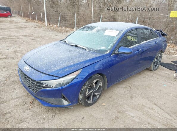 5NPLN4AG8MH006509 2021 HYUNDAI ELANTRA Blue Առջևի ձախ երեք քառորդ տեսարան