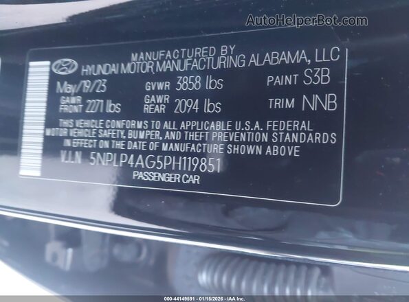 5NPLP4AG5PH119851 2023 HYUNDAI ELANTRA Black Вид підкапотного простору