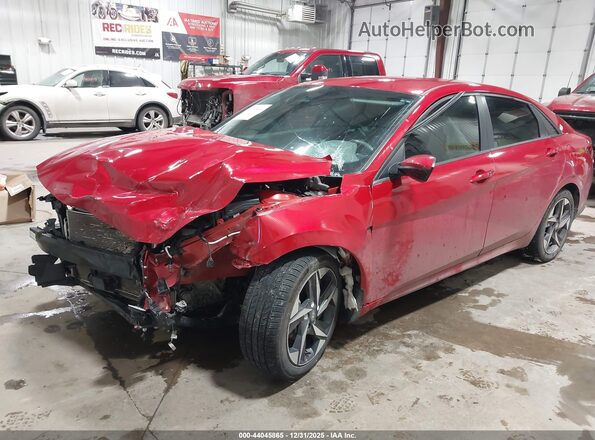 5NPLS4AG7PH090738 2023 HYUNDAI ELANTRA Red Առջևի ձախ երեք քառորդ տեսարան