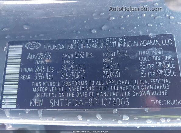 5NTJEDAF8PH073003 2023 HYUNDAI SANTA CRUZ Gray Շարժիչի բաժամունքի տեսք