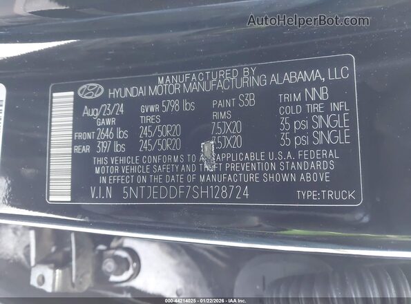5NTJEDDF7SH128724 2025 HYUNDAI SANTA CRUZ Black Շարժիչի բաժամունքի տեսք