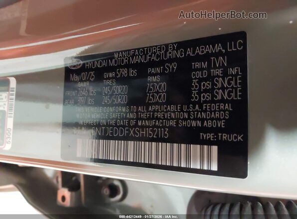 5NTJEDDFXSH152113 2025 HYUNDAI SANTA CRUZ Green Widok komory silnika