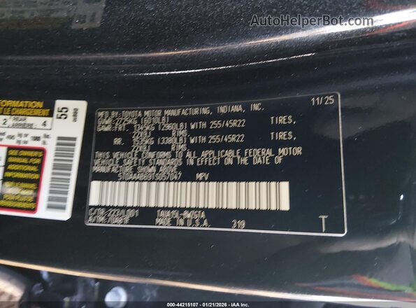 5TDAAAB69TS057047 2026 LEXUS TX 350 Black Vista del compartimento del motor