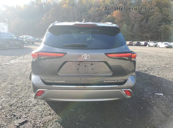 5TDFZRBH0MS148837 2021 TOYOTA HIGHLANDER Серый Вид сзади