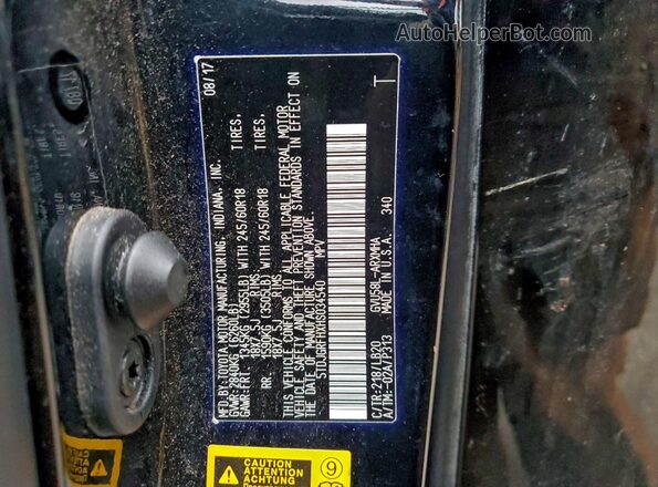 5TDJGRFHXHS034540 2017 TOYOTA HIGHLANDER HYBRID Черный 