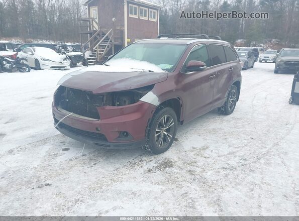 5TDJKRFH5GS253306 2016 TOYOTA LE Burgundy Առջևի ձախ երեք քառորդ տեսարան