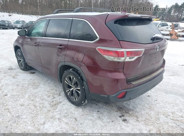 5TDJKRFH5GS253306 2016 TOYOTA LE Burgundy Հետևի ձախ