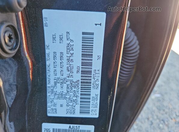 5TFFY5F1XKX245656 2019 TOYOTA LIMITED Black Vista de la etiqueta del VIN
