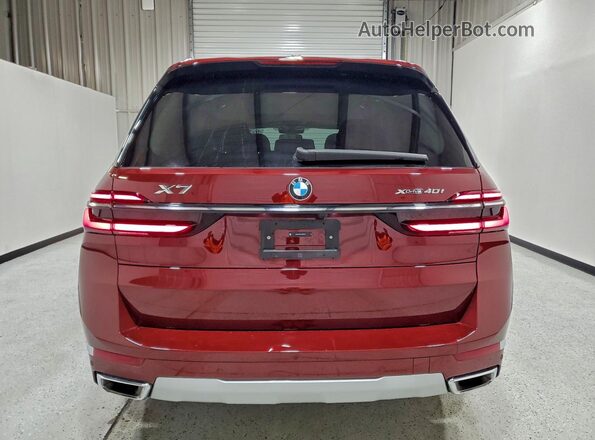 5UX23EM09T9065614 2026 BMW X7 Burgundy წინა სალონის ხედი