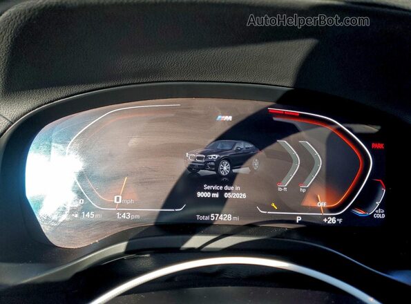 5UX2V1C08M9H97242 2021 BMW X4 Black ხელსაწყოთა პანელის ხედი