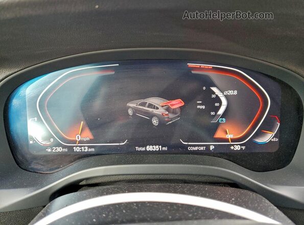 5UX2V1C09M9D82561 2021 BMW X4 Gray Вид щитка приладів