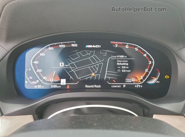5UX2V5C07M9G68898 2021 BMW X4 Black Widok zestawu wskaźników