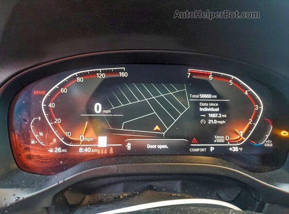 5UX33DT01P9R65977 2023 BMW X4 White Вид щитка приладів
