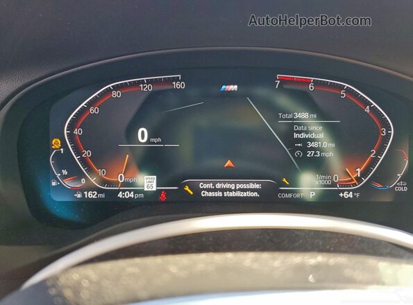 5UX33DT02S9133301 2025 BMW X4 Gray Вид щитка приладів