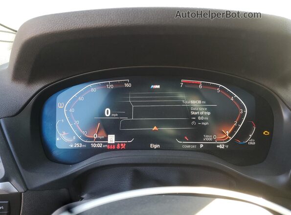 5UX33DT07N9L98039 2022 BMW X4 Gray Սարքավորումների վահանակի տեսք