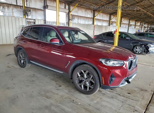5UX43DP06N9K87898 2022 BMW X3 Burgundy Передня права чверть