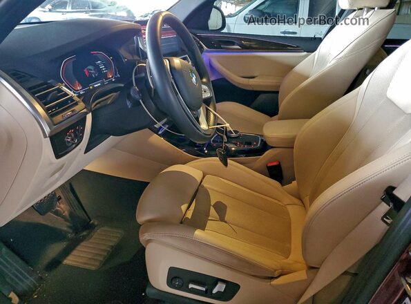 5UX43DP06N9K87898 2022 BMW X3 Burgundy Вид салону спереду