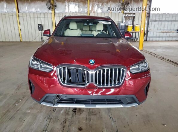 5UX43DP06N9K87898 2022 BMW X3 Burgundy Вид спереду