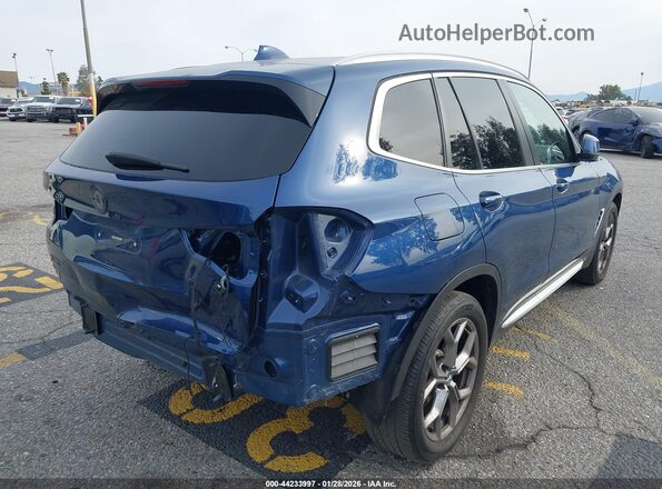 5UX43DP07N9M15503 2022 BMW X3 Blue Trasero derecho