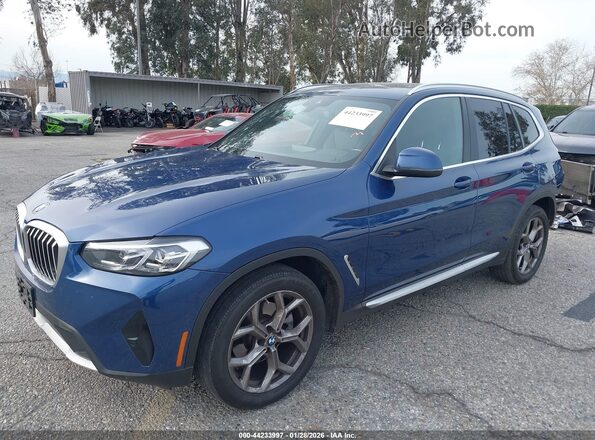 5UX43DP07N9M15503 2022 BMW X3 Blue Vista tres cuartos delantera izquierda