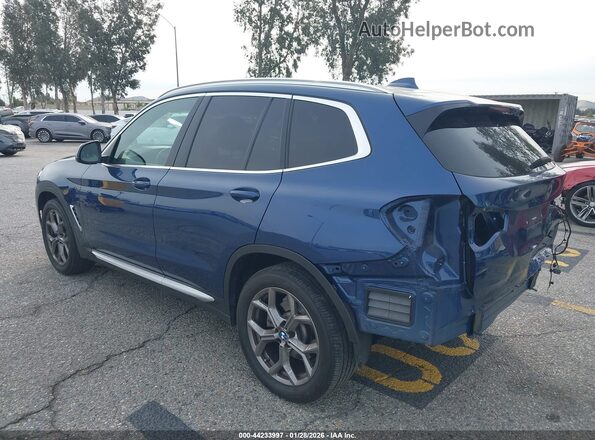 5UX43DP07N9M15503 2022 BMW X3 Blue Trasero izquierdo