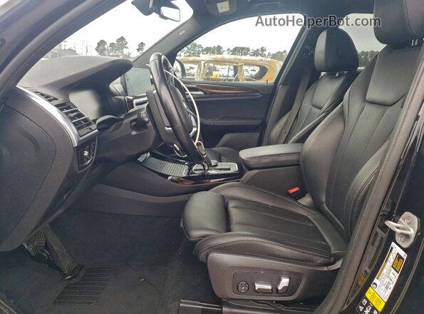 5UX53DP02N9M93322 2022 BMW X3 Black Widok wnętrza z przodu