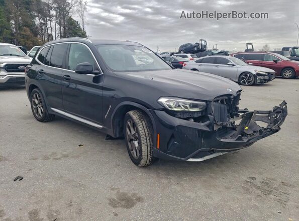 5UX53DP02N9M93322 2022 BMW X3 Black Przód prawy
