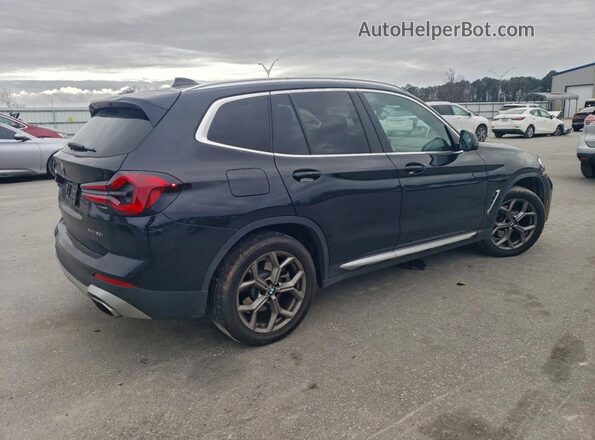 5UX53DP02N9M93322 2022 BMW X3 Black Tył prawy