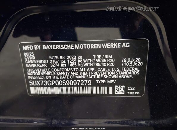 5UX73GP00S9097279 2025 BMW X3 Blue Widok komory silnika