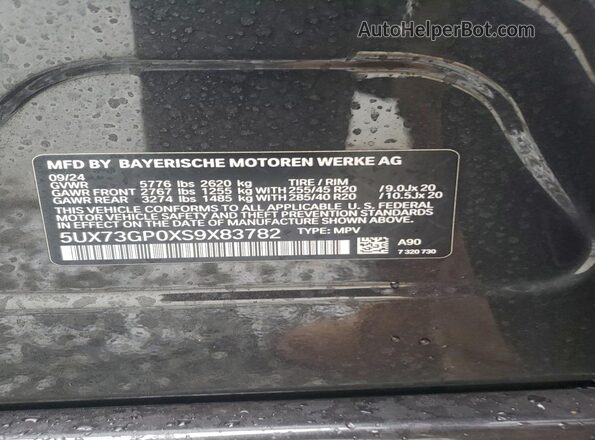 5UX73GP0XS9X83782 2025 BMW X3 Gray 