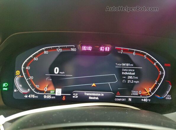 5UXCR6C01LLL83014 2020 BMW X5 Blue Սարքավորումների վահանակի տեսք